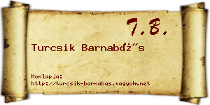 Turcsik Barnabás névjegykártya